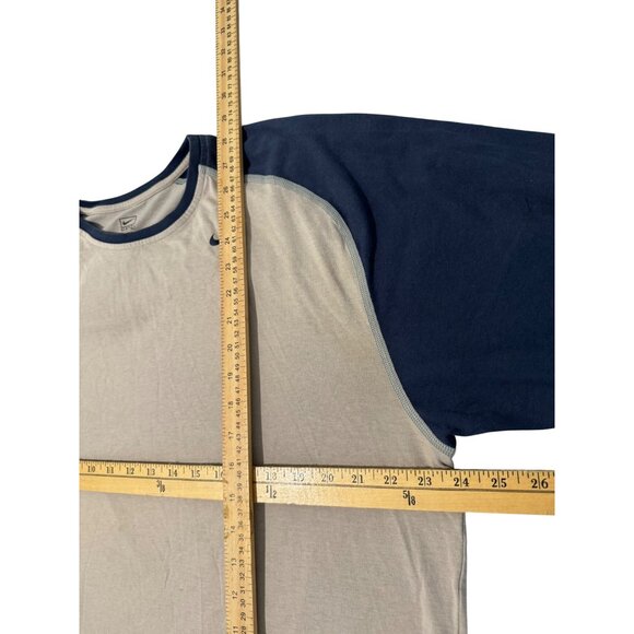 Nike MLB Team Long Sleeve Raglan Shirt Beige & Navy XL Cotton/Polyester - Picture 7 of 7